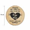 Pack de 4 posavasos tronco con frase Detalles boda - Detalles De Boda