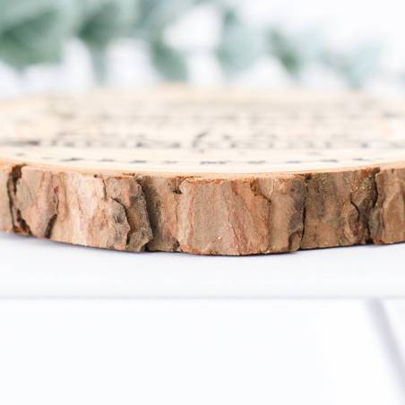 Pack de 4 posavasos tronco con frase Detalles boda - Detalles De Boda
