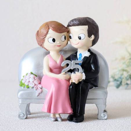 Figura para tarta de boda Bodas de plata 25 aniversario - Inicio