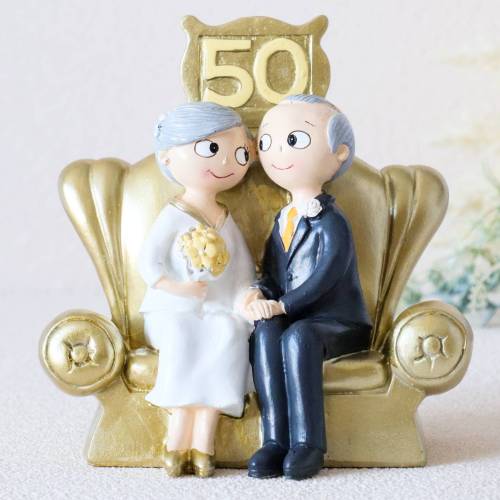 Figura para tarta de boda Bodas de oro 50 aniversario - Figuras tarta