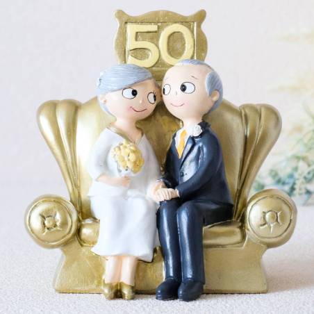 Figura para tarta de boda Bodas de oro 50 aniversario - Figuras tarta