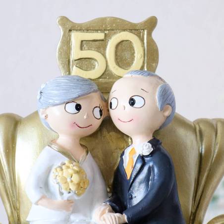 Figura para tarta de boda Bodas de oro 50 aniversario - Figuras tarta