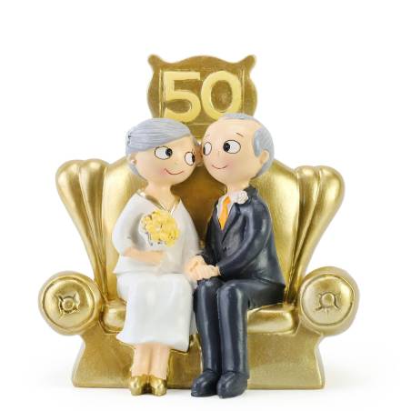 Figura para tarta de boda Bodas de oro 50 aniversario - Figuras tarta