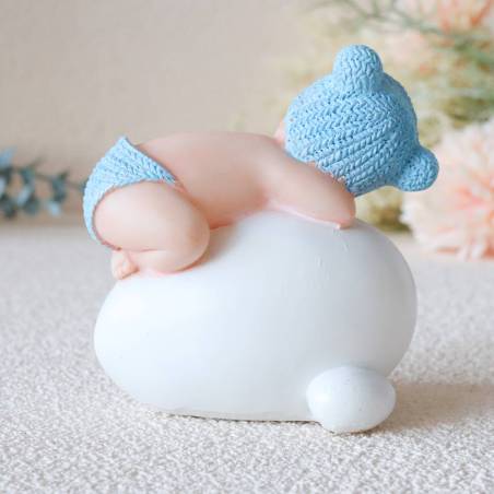 Figura de tarta para bautizo de niño durmiendo - Decoración De Bautizo