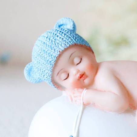 Figura de tarta para bautizo de niño durmiendo - Decoración De Bautizo