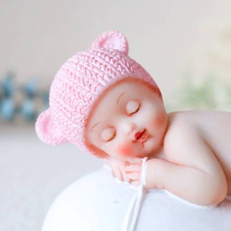 Figura de tarta para bautizo de niña durmiendo - Decoración De Bautizo