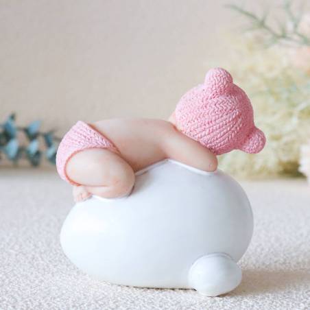 Figura de tarta para bautizo de niña durmiendo - Decoración De Bautizo