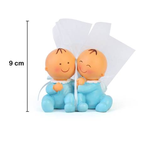 Figura de tarta para bautizo de gemelos con peladillas - Decoración De Bautizo