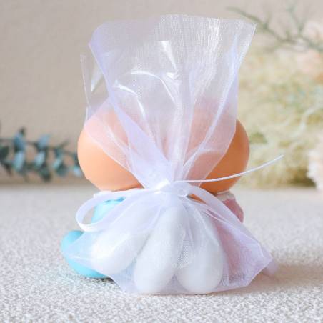 Figura de tarta para bautizo de mellizos con peladillas - Decoración De Bautizo