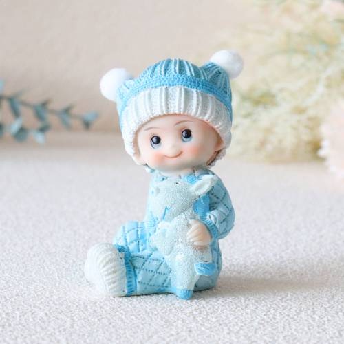 Figura de tarta para bautizo de niño con peluche - Decoración De Bautizo