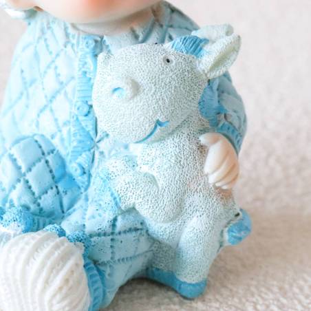 Figura de tarta para bautizo de niño con peluche - Decoración De Bautizo