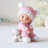 Figura de tarta para bautizo de niña con peluche - Decoración De Bautizo