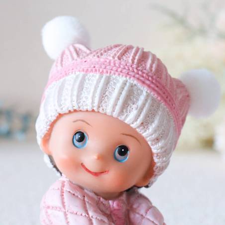 Figura de tarta para bautizo de niña con peluche - Decoración De Bautizo