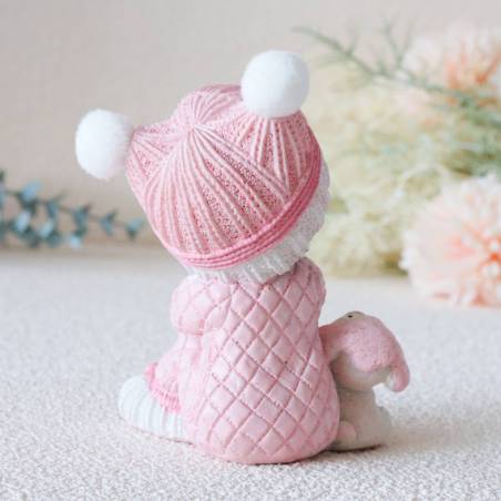 Figura de tarta para bautizo de niña con peluche - Decoración De Bautizo