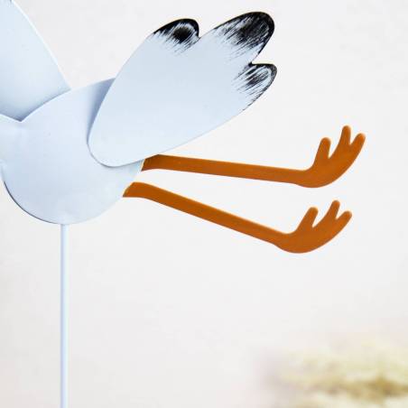 Figura para bautizo Cigüeña con niña de metal - Decoración De Bautizo