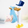 Figura para bautizo Cigüeña con niño - Decoración De Bautizo
