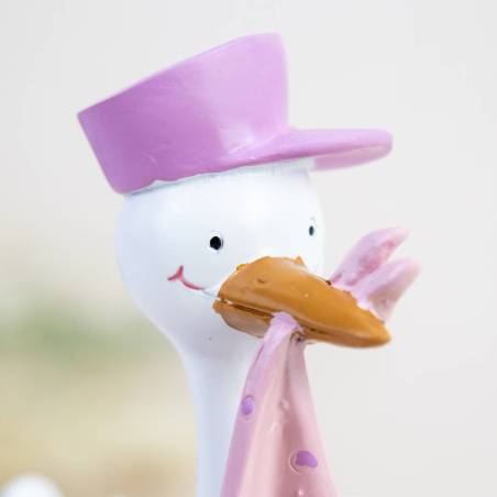 Figura para bautizo Cigüeña con niña - Decoración De Bautizo