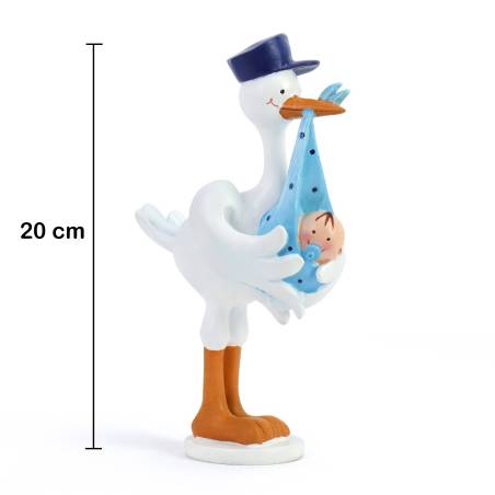 Figura para bautizo Cigüeña con niño - Decoración De Bautizo