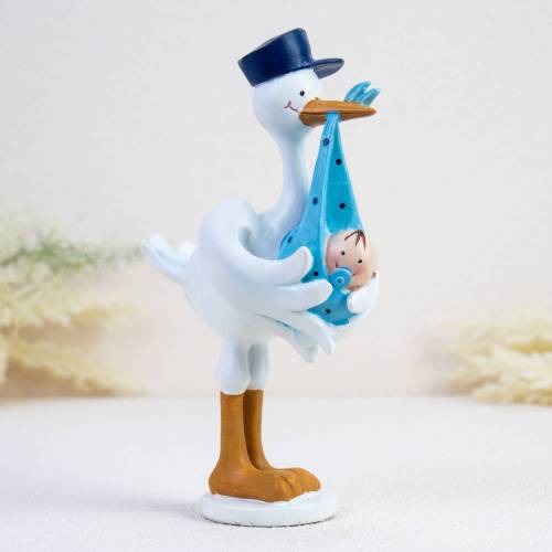 Figura para bautizo Cigüeña con niño - Decoración De Bautizo