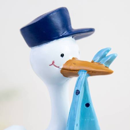 Figura para bautizo Cigüeña con niño - Decoración De Bautizo