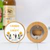 Abridor madera personalizado con pegatina Detalle boda - Detalles personalizables para Boda