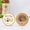 Abridor madera personalizado con pegatina Detalle boda - Detalles personalizables para Boda