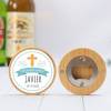 Abridor madera personalizado "Javier" con pegatina Detalle comunión - Abridor Imán Personalizado Comunión