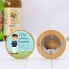 Abridor madera personalizado "Marcos" con pegatina Detalle comunión - Abridor Imán Personalizado Comunión