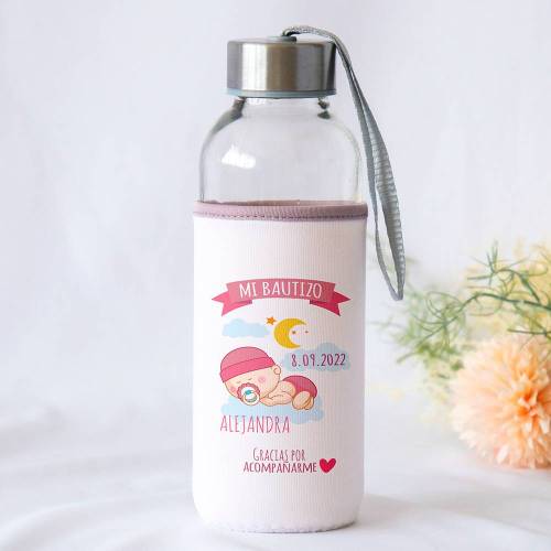 Botella personalizada Bautizo "Sueño niña" Detalles de bautizo - Detalles personalizables para Bautizo