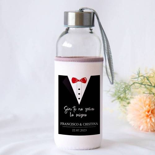 Botella personalizada Boda "Esmoquin" Detalles de boda - Detalles personalizables para Boda