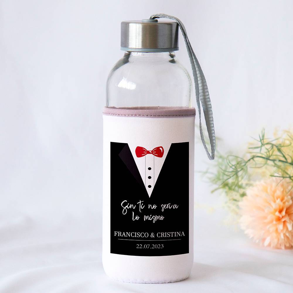 Botella personalizada Boda "Esmoquin" Detalles de boda - Detalles personalizables para Boda
