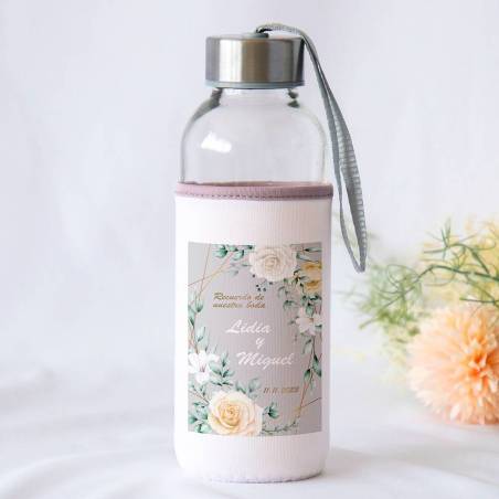 Botella personalizada Boda "Rosas" Detalles de boda - Detalles personalizables para Boda