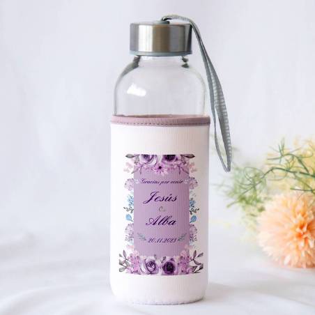 Botella personalizada Boda "Violeta" Detalles de boda - Detalles personalizables para Boda