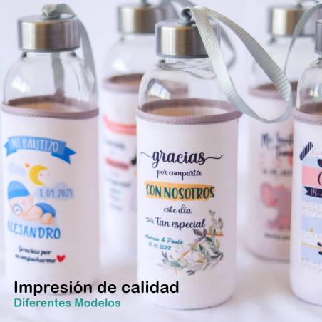 Botella personalizada Bautizo "Sueño niña" Detalles de bautizo - Detalles personalizables para Bautizo
