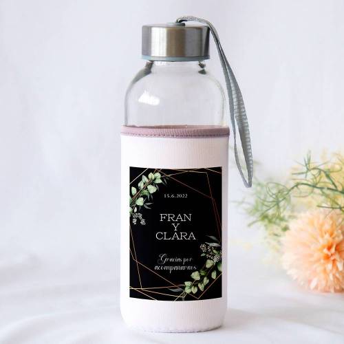 Botella personalizada Boda "Bosque Negro" Detalles de boda - Detalles personalizables para Boda