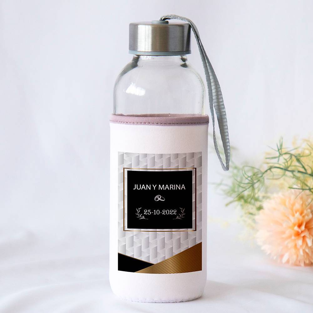Botella personalizada Boda "Plata" Detalles de boda - Detalles personalizables para Boda