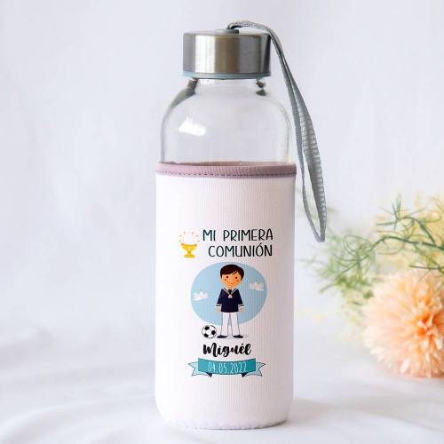 Botella personalizada Comunión "Fútbol" Detalles de comunión - Detalles personalizables para Comunión