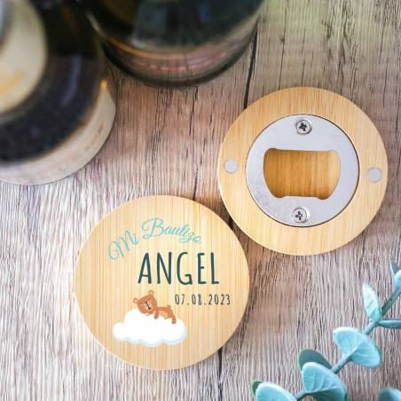 Abridor de madera con grabación "Modelo Nube" Detalle bautizo - Detalles personalizables para Bautizo
