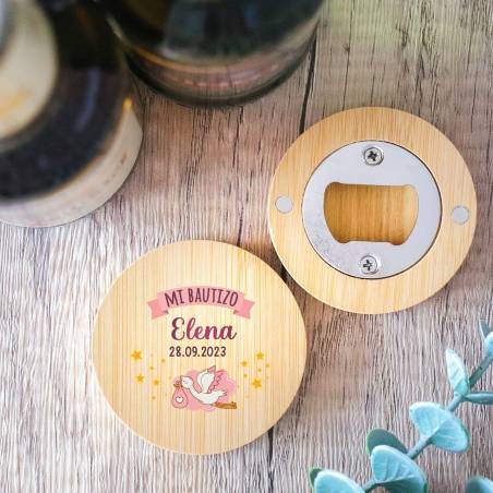 Abridor de madera con grabación "Modelo Elena" Detalle bautizo - Detalles personalizables para Bautizo