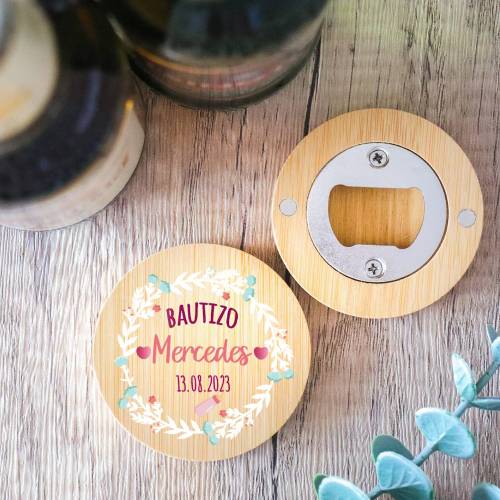 Abridor de madera con grabación "Modelo Marina" Detalle bautizo - Detalles personalizables para Bautizo
