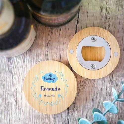 Abridor de madera con grabación "Modelo Fernando" Detalle bautizo - Detalles personalizables para Bautizo