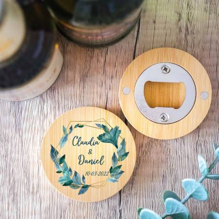 Abridor de madera con grabación "Modelo Selva" Detalle bautizo - Detalles personalizables para Boda