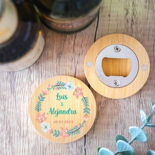 Abridor de madera con grabación "Modelo Summer" Detalle boda - Detalles personalizables para Boda