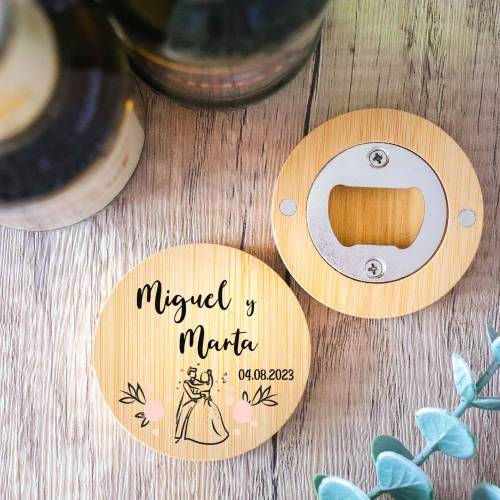 Abridor de madera con grabación "Modelo Juntos" Detalle boda - Detalles personalizables para Boda