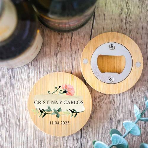 Abridor de madera con grabación "Modelo Luna" Detalle boda - Detalles personalizables para Boda