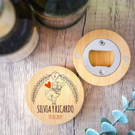 Abridor de madera con grabación "Modelo Mañana" Detalle boda - Detalles personalizables para Boda