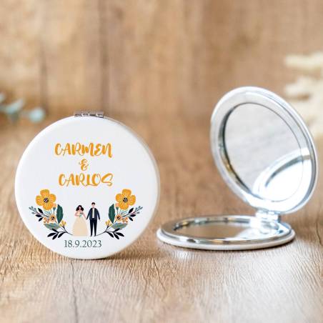 Espejo personalizado "Modelo Girasol" Detalles boda - Espejos personalizados boda