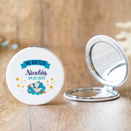 Espejo personalizado "Modelo Nicolás" Detalles bautizo - Detalles personalizables para Bautizo
