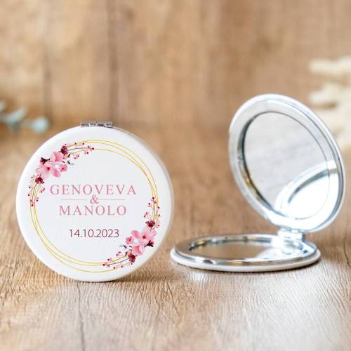 Espejo personalizado "Pink Crown" Detalles boda - Espejos personalizados boda