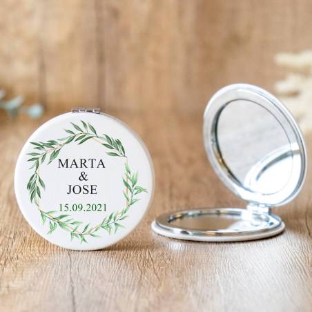 Espejo personalizado "Modelo Hojas" Detalles boda - Espejos personalizados boda
